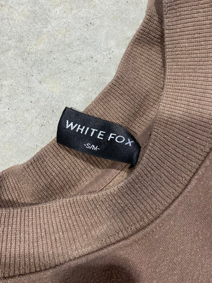 (S/M) White Fox Crewneck Sweatshirt